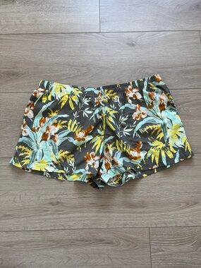Columbia Floral Athletic Shorts – Yellow, Mint & Brown XL